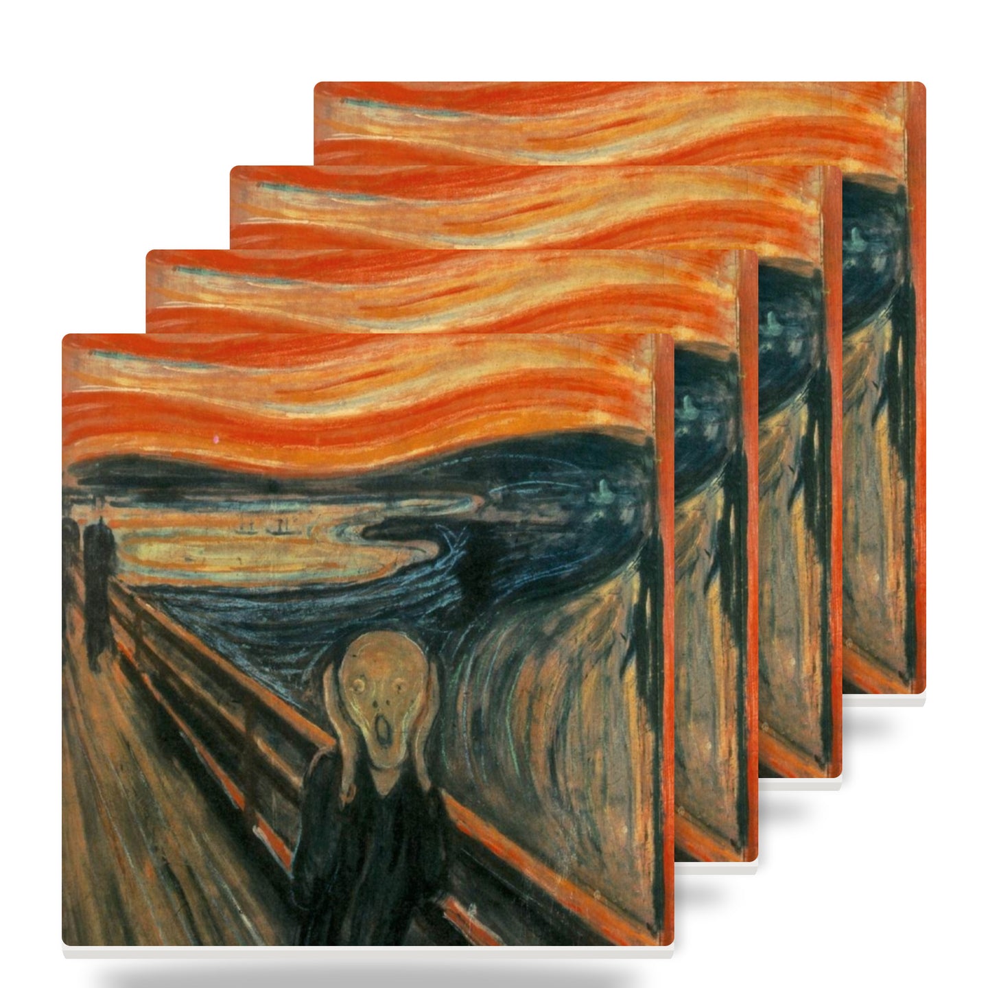 The Scream ceramic coasters set of 4