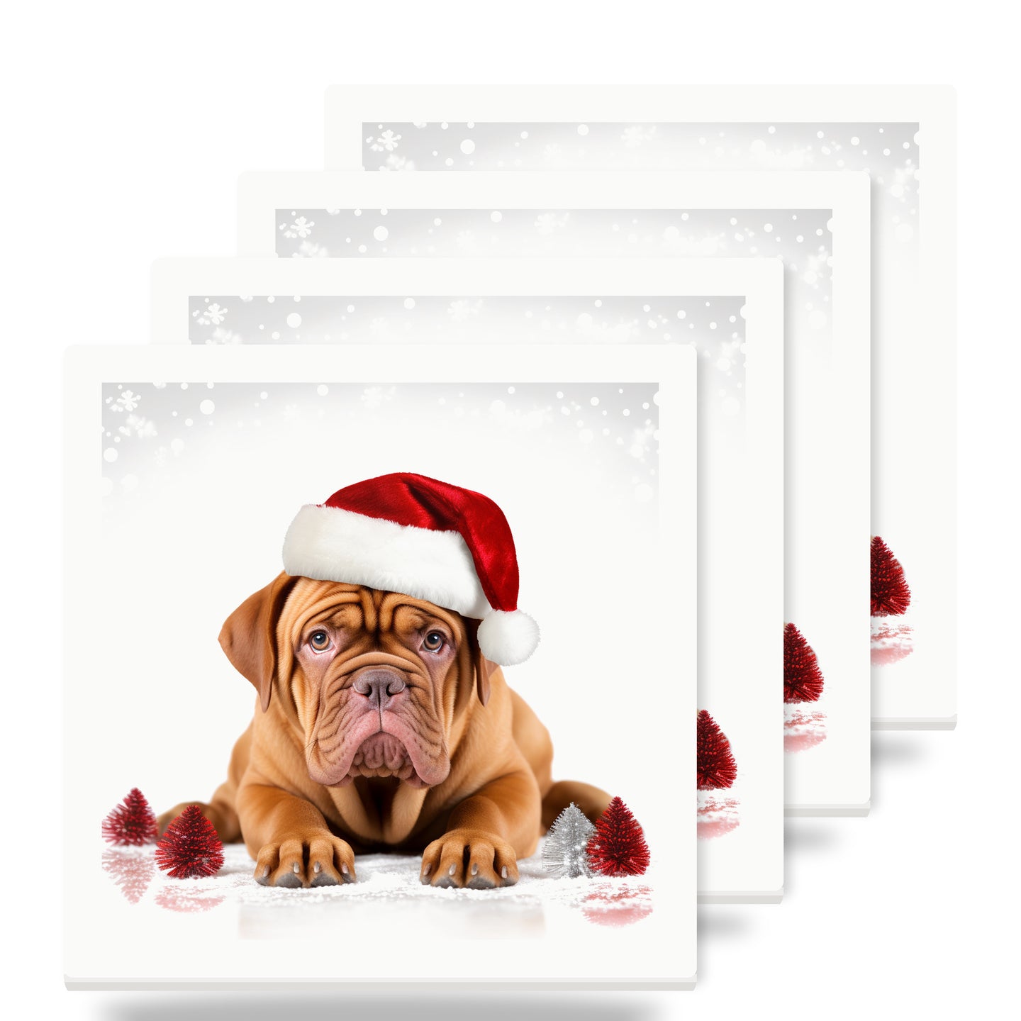 Dogue de Bordeaux ceramic coasters set of 4