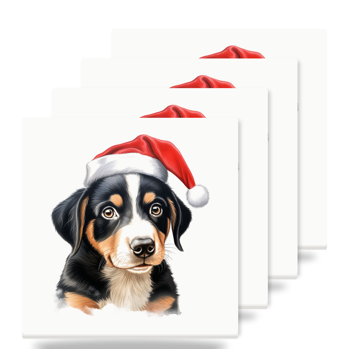 Entlebucher Mountain Dog Puppy Drawing ceramic coasters set of 4