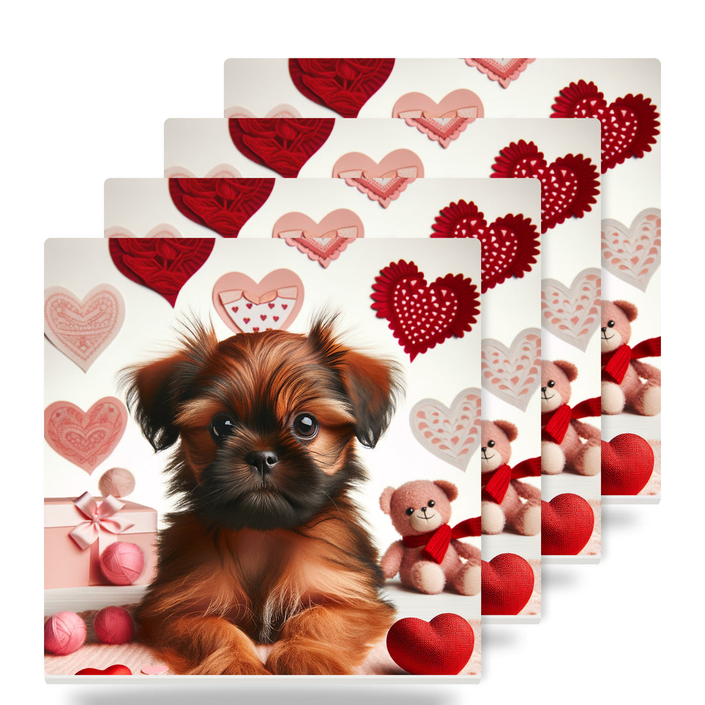 Brussels Griffon ceramic coasters set of 4