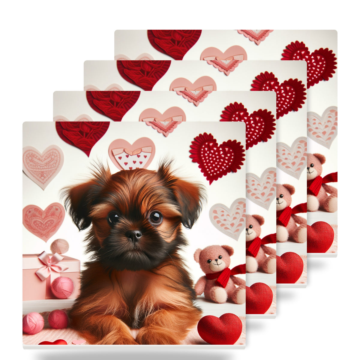 Brussels Griffon ceramic coasters set of 4