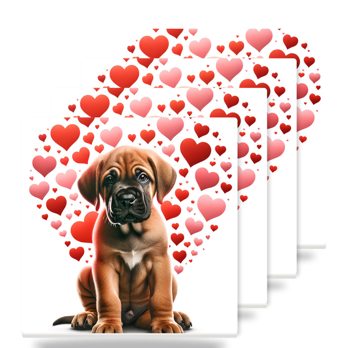 Mastiff ceramic coasters set of 4