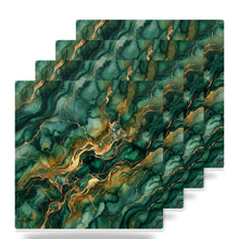 Emerald Marble ceramic coasters set of 4