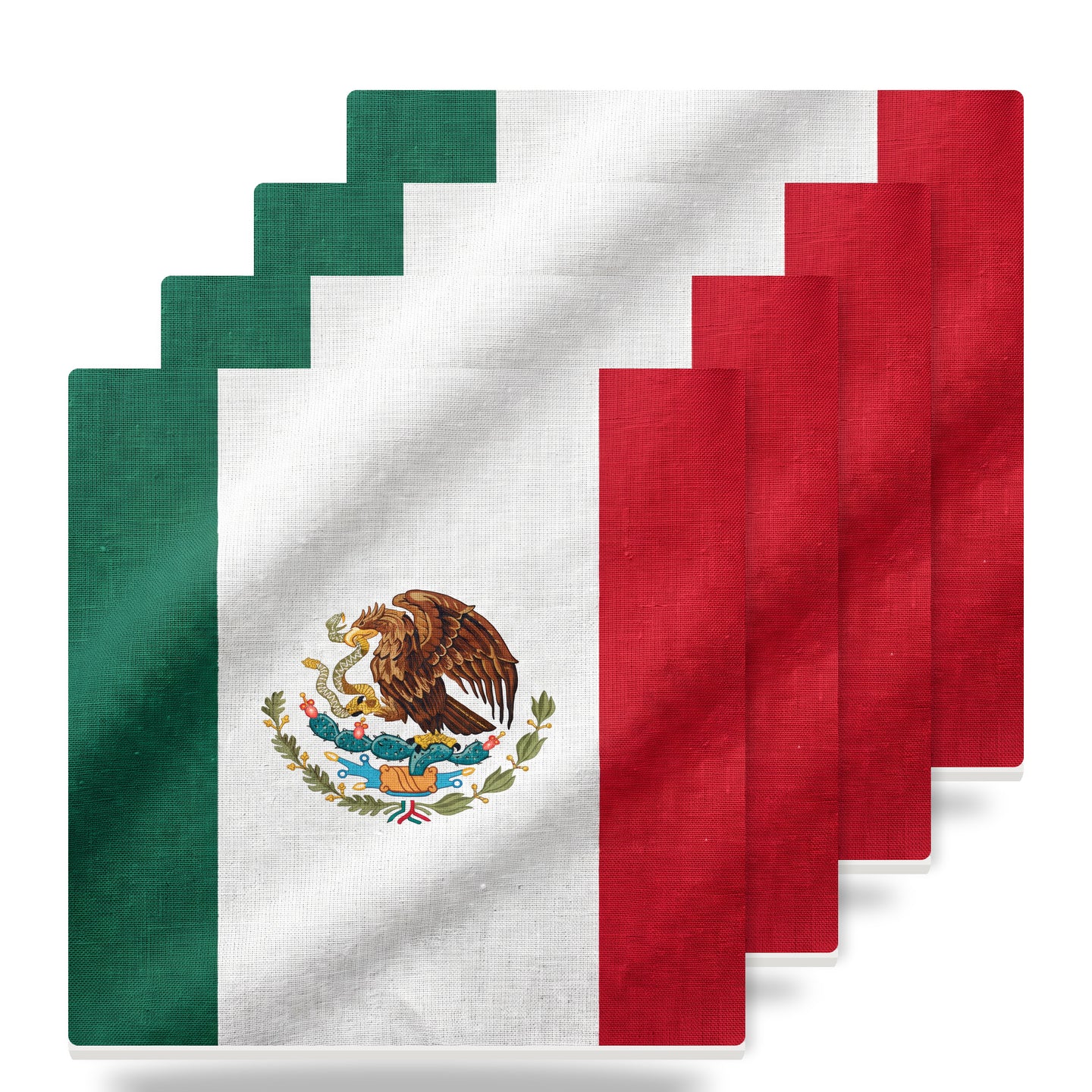 Mexico Flag Pride ceramic coasters set of 4
