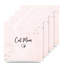 Cat Mom Heart Paw ceramic coasters set of 4