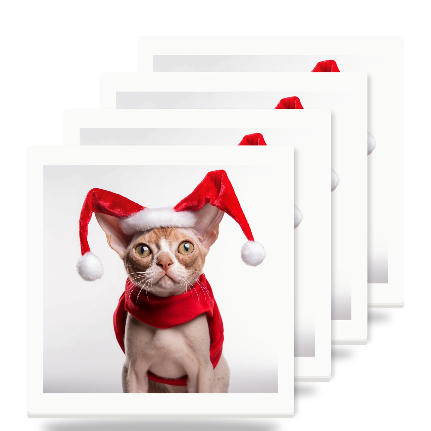 Devon Rex Cat ceramic coasters set of 4