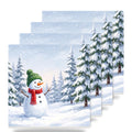 Snowman Winter ceramic coasters set of 4