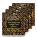 Philippians 4:13 ceramic coasters set of 4