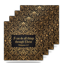 Philippians 4:13 ceramic coasters set of 4
