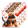 Airedale Terrier ceramic coasters set of 4