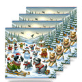 Cozy Christmas Pets ceramic coasters set of 4