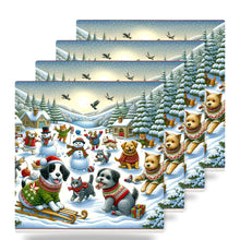Cozy Christmas Pets ceramic coasters set of 4