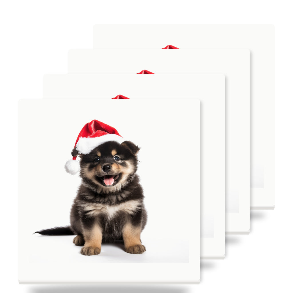 Finnish Lapphund Puppy ceramic coasters set of 4