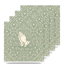 Pray On It ceramic coasters set of 4