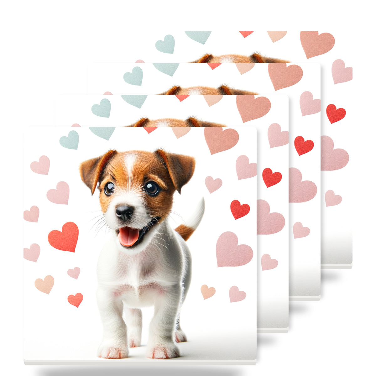 Jack Russell Terrier ceramic coasters set of 4