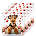 Airedale Terrier ceramic coasters set of 4