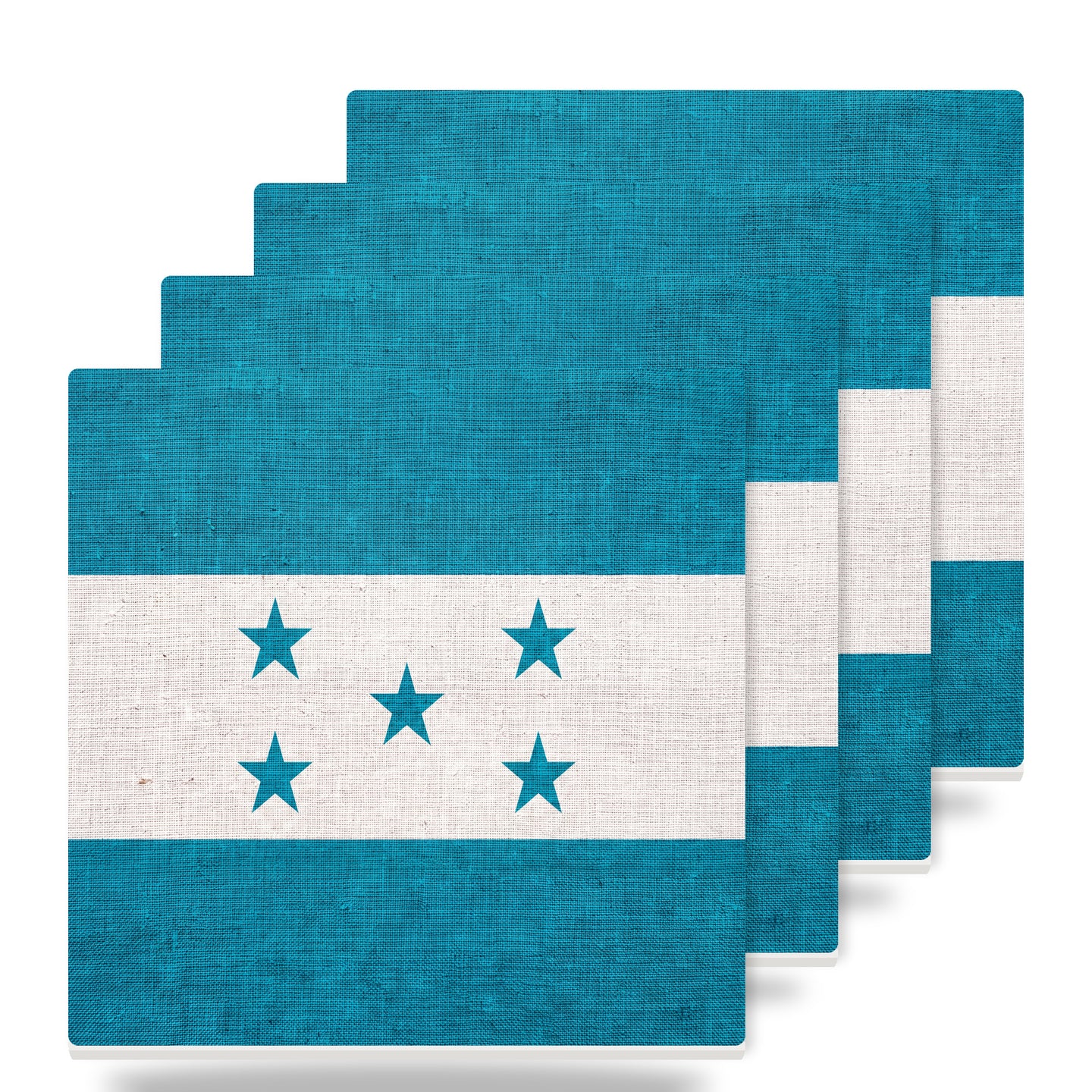 Honduras Flag Pride ceramic coasters set of 4