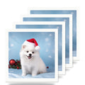 American Eskimo Dog Puppy ceramic coasters set of 4