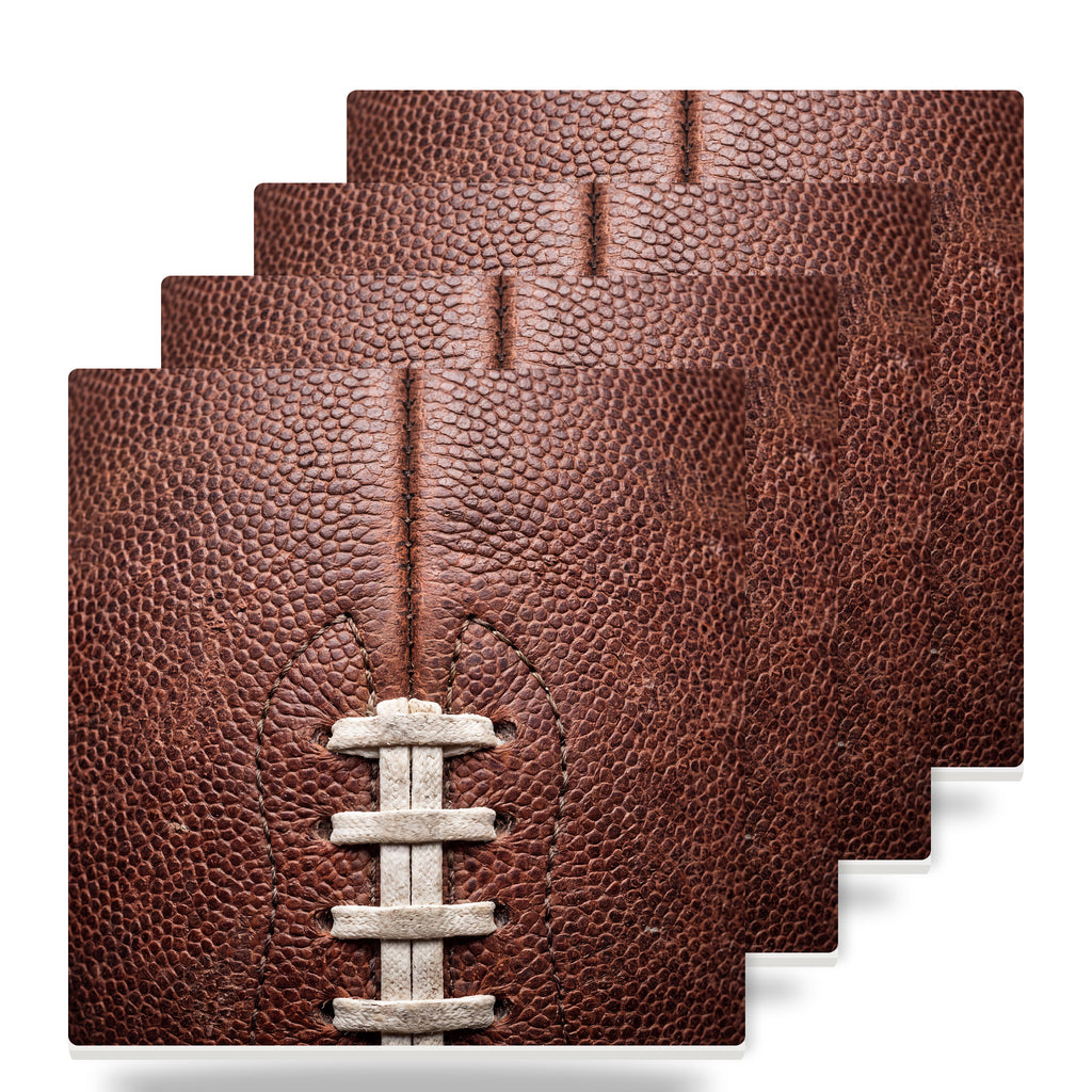 Football Pigskin ceramic coasters set of 4