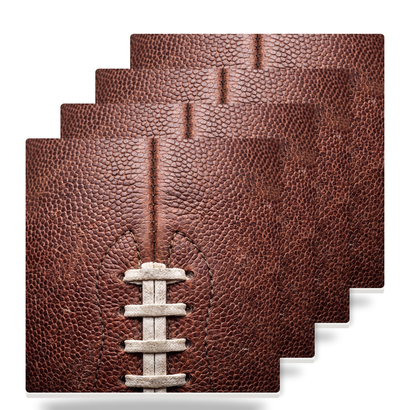 Football Pigskin ceramic coasters set of 4