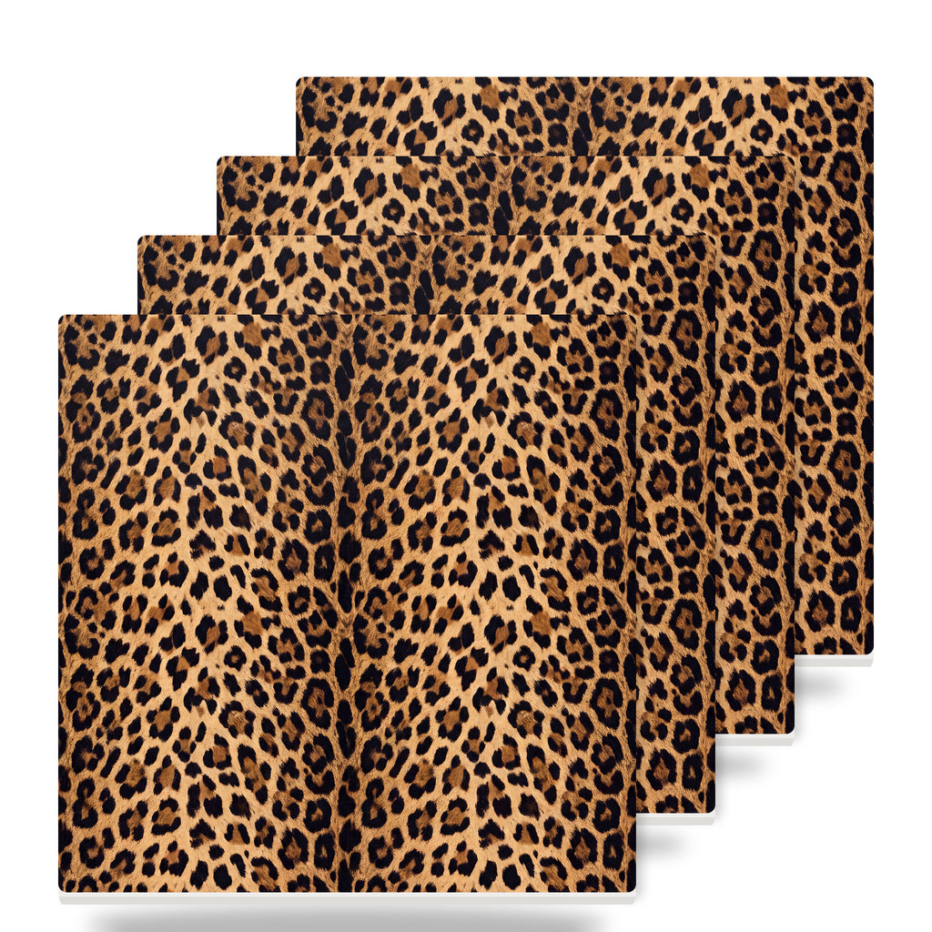 Leopard Print ceramic coasters set of 4