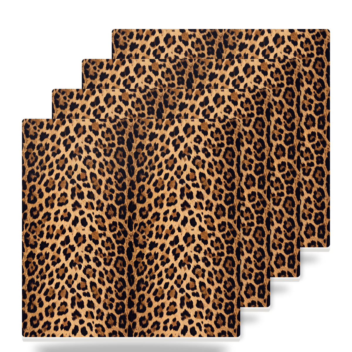Leopard Print ceramic coasters set of 4