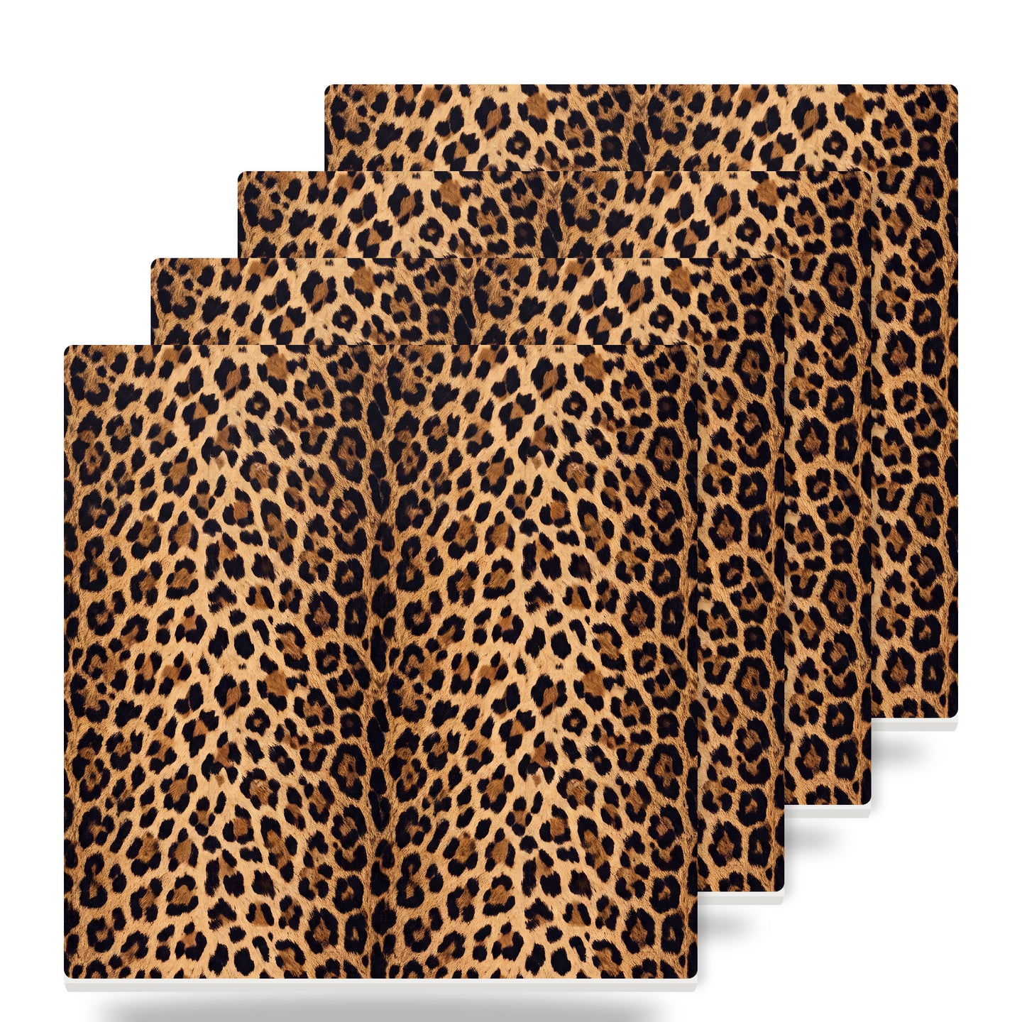 Leopard Print ceramic coasters set of 4