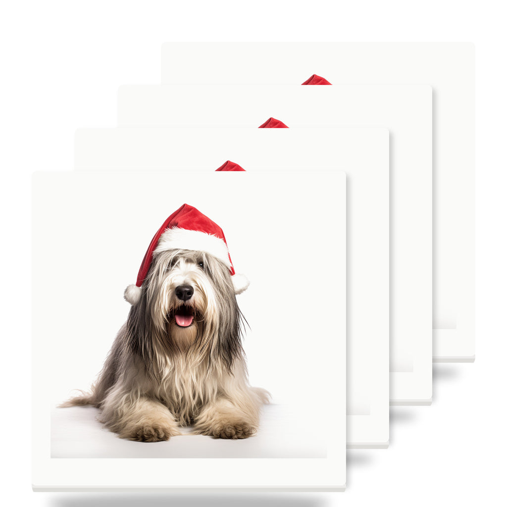 Bergamasco Sheepdog ceramic coasters set of 4