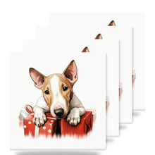 Bull Terrier Puppy Drawing ceramic coasters set of 4