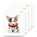 Cardigan Welsh Corgi Puppy Drawing ceramic coasters set of 4