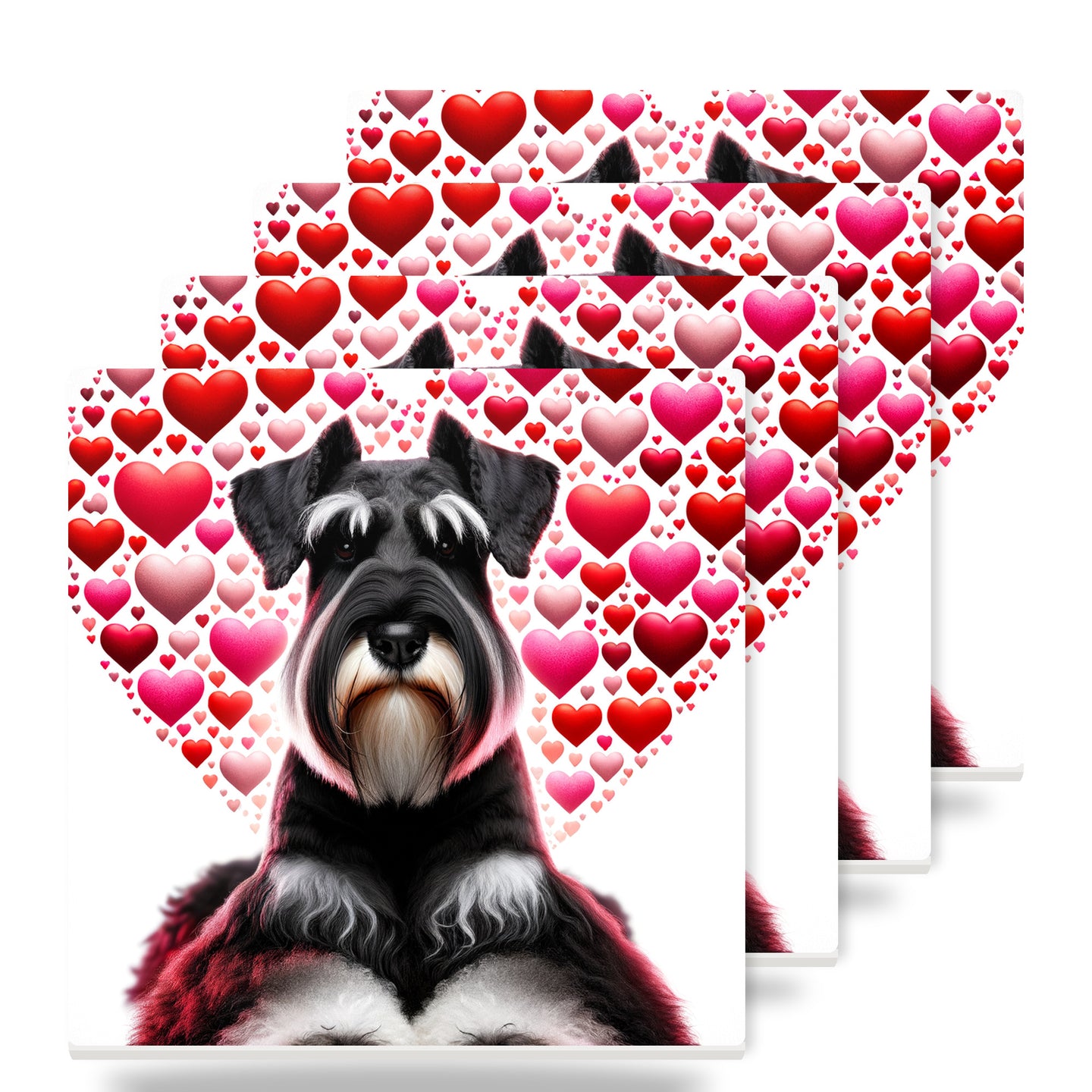 Miniature Schnauzer ceramic coasters set of 4