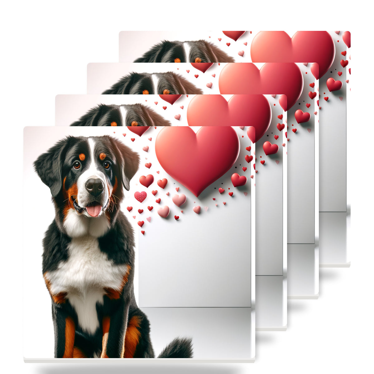 Bernese Mountain Dog ceramic coasters set of 4