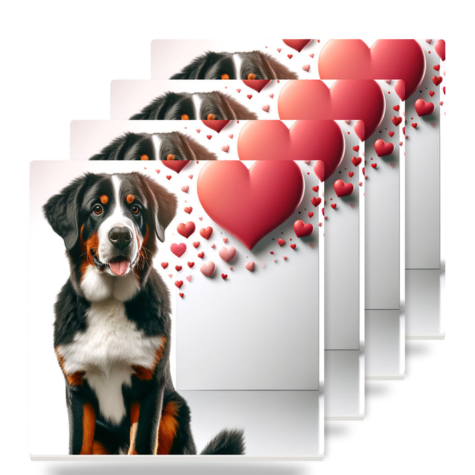 Bernese Mountain Dog ceramic coasters set of 4