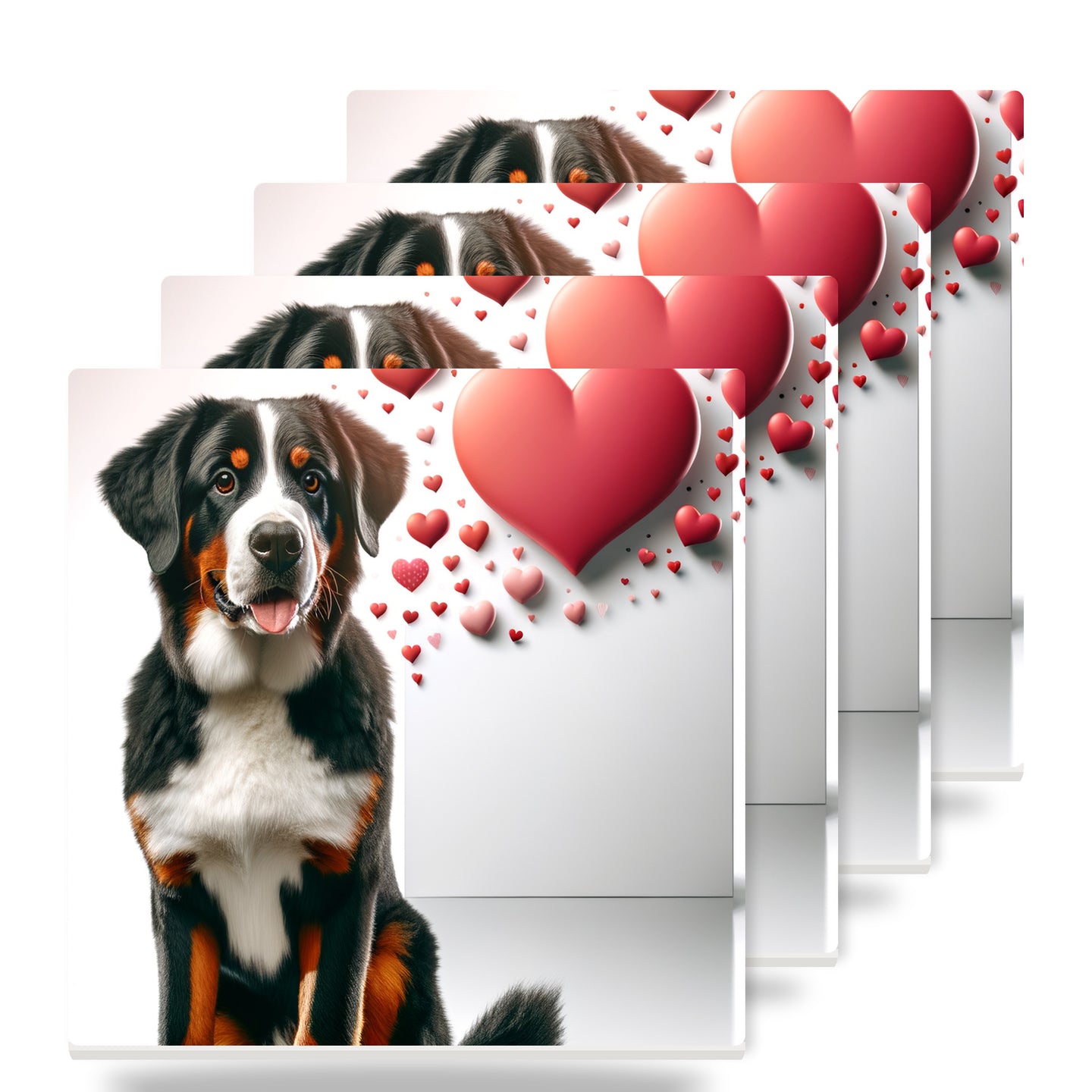 Bernese Mountain Dog ceramic coasters set of 4