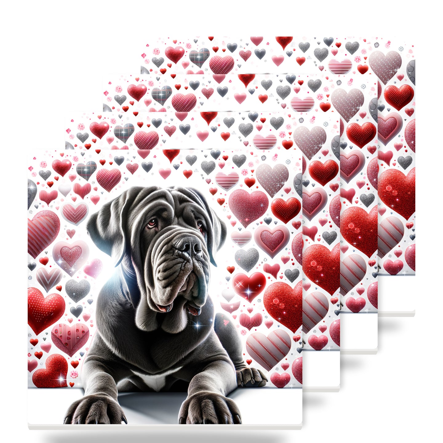 Neapolitan Mastiff ceramic coasters set of 4