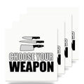 Choose Your Weapon - Chef Knives ceramic coasters set of 4