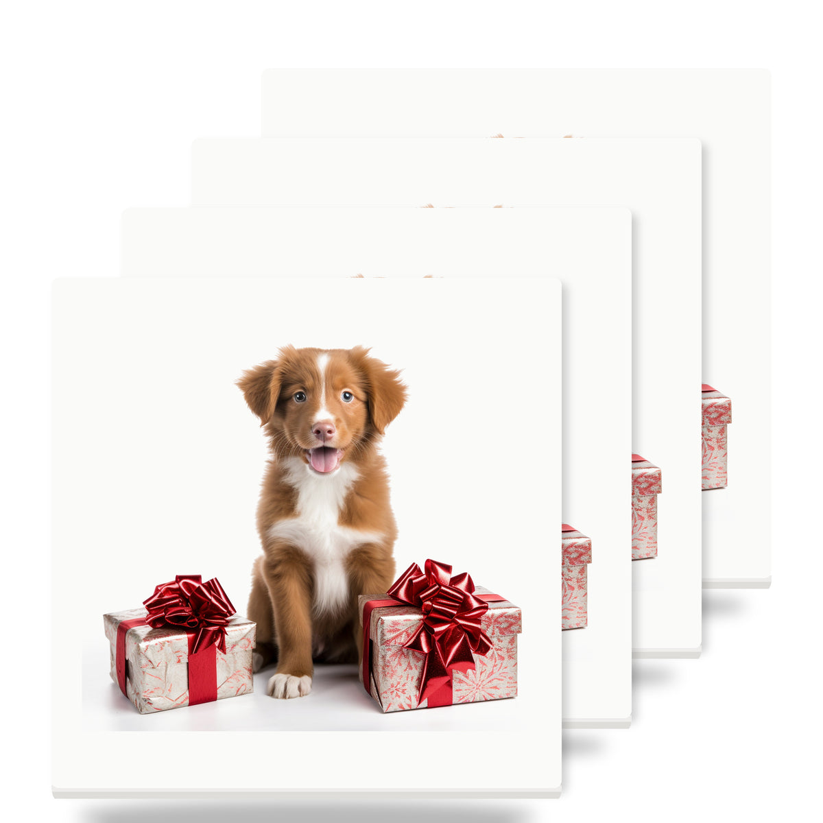 Nova Scotia Duck Tolling Retriever Puppy ceramic coasters set of 4