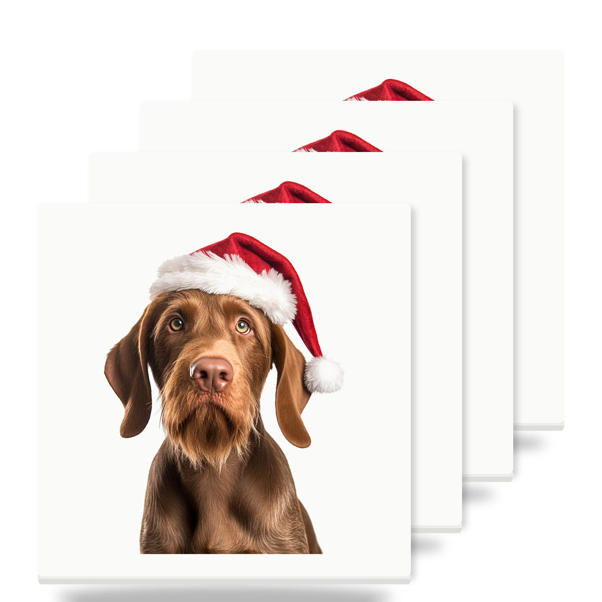 Wirehaired Vizsla ceramic coasters set of 4
