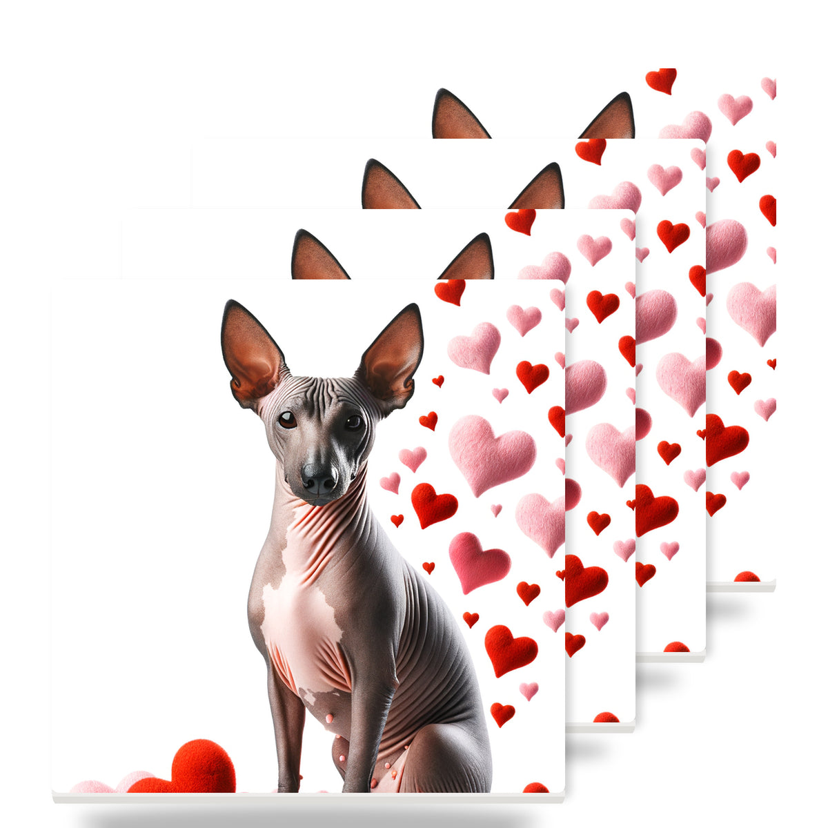 Xoloitzcuintli ceramic coasters set of 4