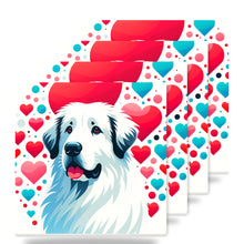 Great Pyrenees ceramic coasters set of 4