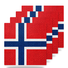 Norway Flag Pride ceramic coasters set of 4