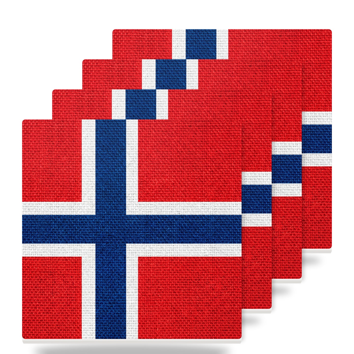 Norway Flag Pride ceramic coasters set of 4