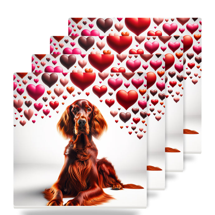 Irish Setter ceramic coasters set of 4