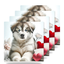 Siberian Husky ceramic coasters set of 4