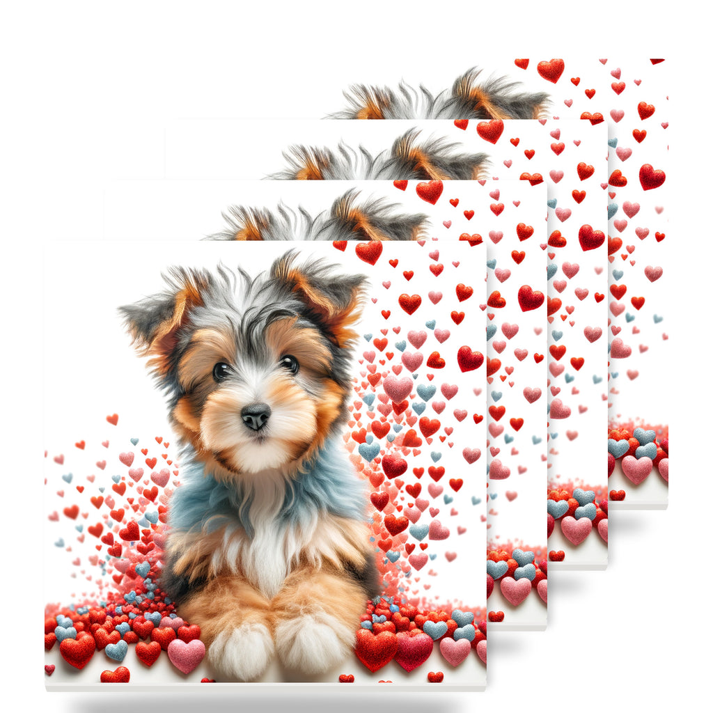 Yorkshire Terrier ceramic coasters set of 4