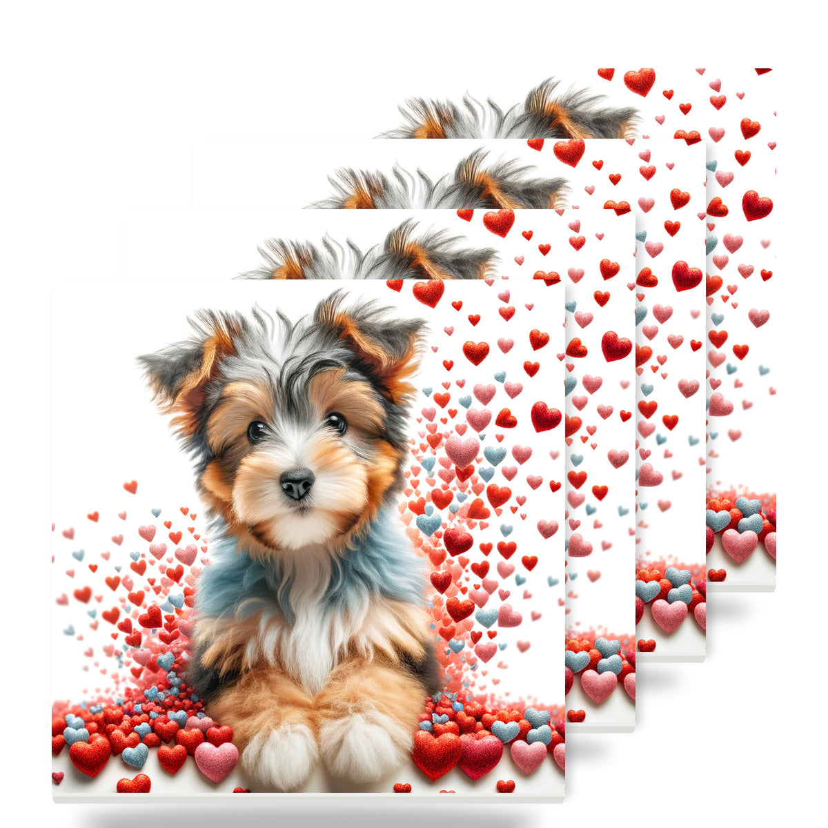 Yorkshire Terrier ceramic coasters set of 4