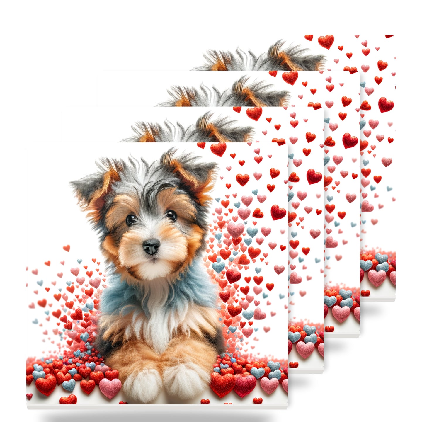 Yorkshire Terrier ceramic coasters set of 4