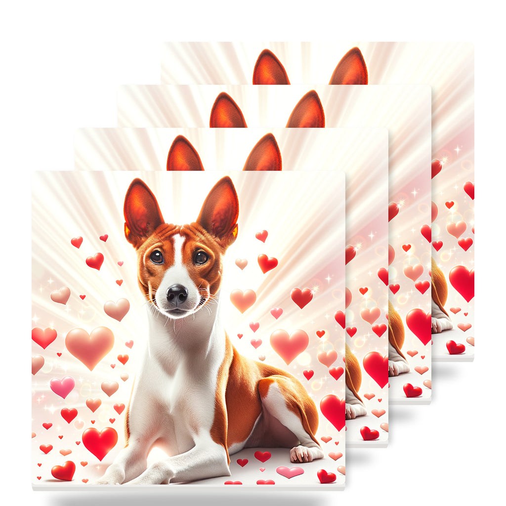 Basenji ceramic coasters set of 4