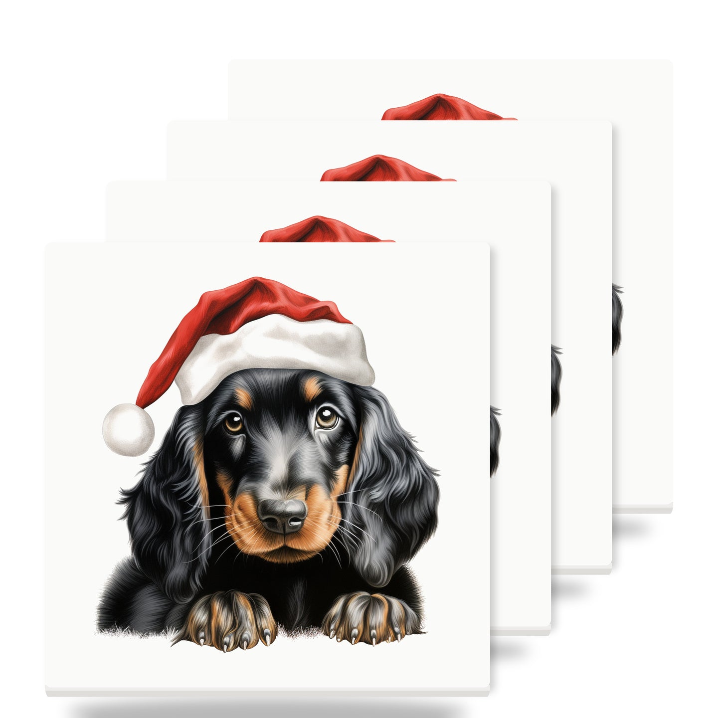 Gordon Setter Puppy Drawing ceramic coasters set of 4