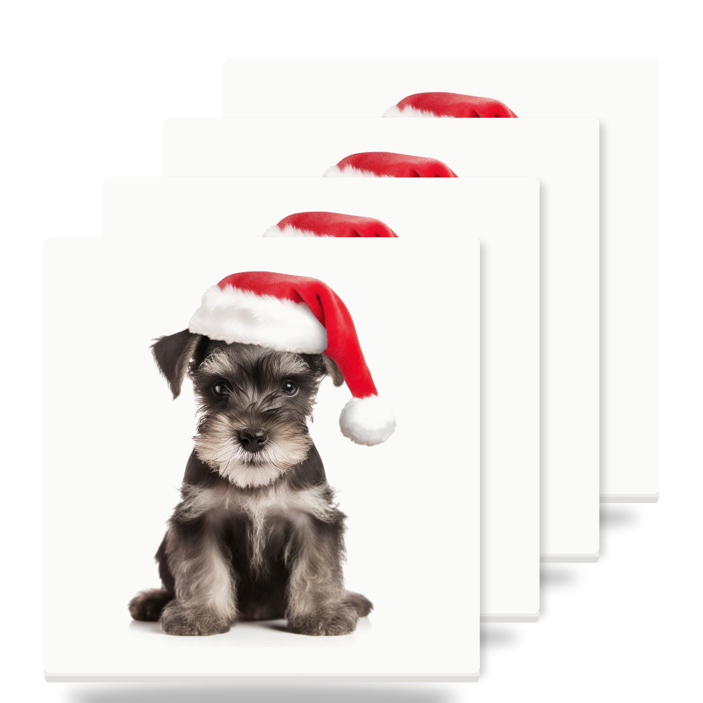 Miniature Schnauzer Puppy ceramic coasters set of 4